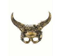 MIMIKRY Mask with Aries Horns Gold Pan Satyr Mythology Devil Demon Steampunk Ghost
