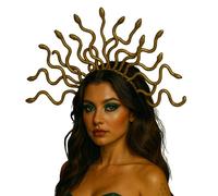 MIMIKRY Medusa Snake Headdress for Adults Costume Accessory Tiara Headband Headband Greek Mythology Colour: Gold