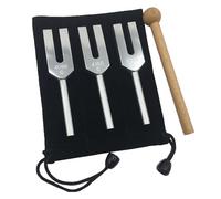 MIMIRACLE Angel Tuning Forks Set - 4096 Hz, 4160 Hz, 4225 Hz - Healing Musical Instruments Kit with Wood Hammer & Storage Bag