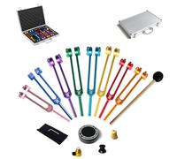 MIMIRACLE Chakra Tuning Fork Set - 1 Soul Purpose & 7 Chakra Weighted Solfeggio Forks with Activator, Mallet, Base, and Aluminum Box