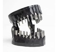 MIMIRACLE Denture Drill Bit Holder Holds Up To 28 Bits Screwdriver Bit Organizer Fits 1/4 Inch Hex Bit and Drive Bit Adapter -Black