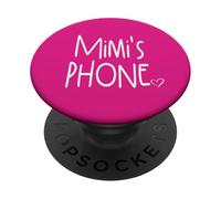 Mimi's Phone Mimi Grandmother Personalized Name White Pink PopSockets Adhesive PopGrip