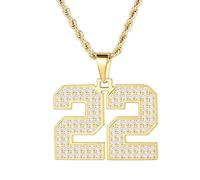 MIMITLTY Bling Number necklace for mens,Athletes Stainless Steel Personalized Jersey Number Pendant Chain for Womens Baseball/Basketball/Sport Team Inspiration Jewelry with Gift Box, Stainless Steel