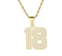 MIMITLTY Bling Number necklace for mens,Athletes Stainless Steel Personalized Jersey Number Pendant Chain for Womens Baseball/Basketball/Sport Team Inspiration Jewelry with Gift Box, 0.1 pounds