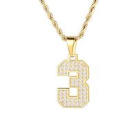 MIMITLTY Bling Number necklace for mens,Athletes Stainless Steel Personalized Jersey Number Pendant Chain for Womens Baseball/Basketball/Sport Team Inspiration Jewelry with Gift Box, Stainless Steel