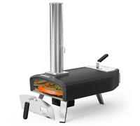 Mimiuo Outdoor Wood & Charcoal Pizza Oven with Automatic Rotation System | Wood Fired Pizza Oven with 13" Pizza Stone and Viewing Window, Portable Pizza Maker for Outdoor Cooking and Garden