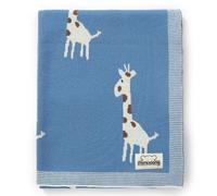 Mimixiong 100% Cotton Knit Soft Baby Blanket - Giraffe Denim Blue, 40" x 30"