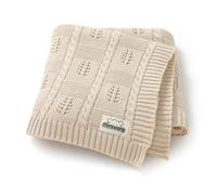 mimixiong 100% Cotton Knitted Cellular Baby Blanket, 100 x 80cm (Baby Camel)