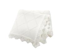 mimixiong Baby Blanket 100% Cotton Knitted Soft Knit Crochet Blankets for Newborn Boy Girls Toddler 100x80cm (White)