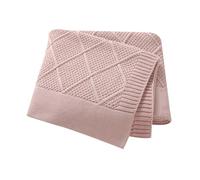 mimixiong Baby Blanket Soft Lightweight Knitted Blanket, Pram/Travel/Moses Basket Baby Blankets for Newborn Baby Boy Girls - 100 x 80 cm (Baby Pink)
