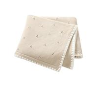 mimixiong Baby Blankets Newborn Soft Knit Cellular Blanket 100% Cotton Baby Pram Blanket 100x80cm (Camel)