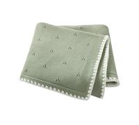 mimixiong Baby Blankets Newborn Soft Knit Cellular Blanket 100% Cotton Baby Pram Blanket 100x80cm (Light Green)