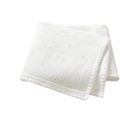 mimixiong Baby Blankets Newborn Soft Knit Cellular Blanket 100% Cotton Baby Pram Blanket 100x80cm (White)