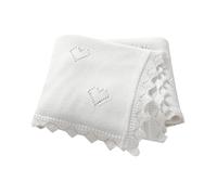 mimixiong Cellular Blanket Newborn Knitted Soft Cotton Baby Blanket for Newbron Baby Boy Girls 100x80cm (White)