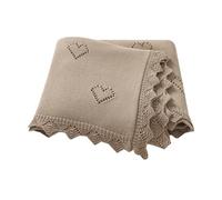 mimixiong Cellular Blanket Newborn Knitted Soft Cotton Baby Blanket for Newbron Baby Boy Girls 100x80cm (Khaki)