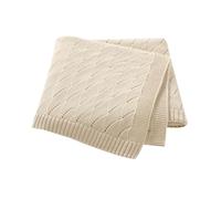 mimixiong Cotton Knit Baby Blanket Soft Crochet Cellular Blanket Baby Gifts for Newborn Boys Girls,100 x 80 cm (Khaki)