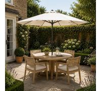 MIMO Garden Classic Parasol Sun Umbrella Sun Shade Canopy with Hand Crank in Cream | Size: 1 Pack Mimo Cream 1 Pack