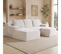 MIMO Modular Chaise Sofa Set with Storage, Square Ottoman, Corduroy Fabric in Grey | Size: 1 Pack Mimo Grey 1 Pack
