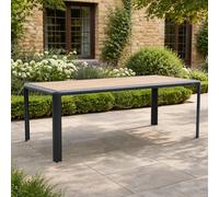 MIMO Outdoo Aluminum r Dining Table, Knockdown Design, Wood-Look Tabletop in Grey | Size: 1 Pack Mimo Grey 1 Pack
