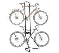 Mimoke Bicycle Stand Base for 2 Bicycles Gravity Bicycle Holder Fully Adjustable Wall Mount Garage for Roads, MTB and Hybrid Bikes Vertical Bicycle Stand Holds up to 40 kg