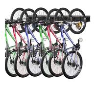 Mimoke Bicycle Wall Mount Vertical Adjustable Bicycle Suspension Wall for E-Bike, MTB and Road Bike, Bicycle Mount Wall for Bicycles and Helmet Hooks (for 6 Bikes)