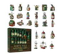 Mimoqk 24 x 2D Acrylic Potion Ornaments Countdown Calendar - Christmas Advent Ornaments for Parties, Birthdays, Offices, Home, Bedroom, Door