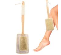 Mimoqk Back Scrubber for Shower - Natural Loofah Back Scrubber on a Stick | Ergonomic Body Deep Cleaning Tool for Men Women Adults Family Friends Father Mother