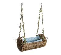 Mimoqk Breathable Hamster Swing, Chew Proof Small Pet Bed, Suspension Hammock Accessory, Removable Comfort Mat, Indoor Play Tool, Syrian Dwarf Guinea Sugar Glider Home Cage Rest 7.9×3.9×12.5 Inches