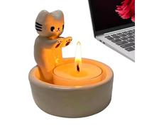 Mimoqk Cat Candle Holder - Cute Candle Container - Candle Tray Cute Kitten Style Cartoon Home Gift Birthday Christmas Gift