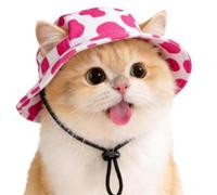 Mimoqk Cat Hat, Adjustable Pet Headpiece Fisherman, Practical Travel Aid, Functional Outdoor Supply, Portable Vacation Accessory, for Pet Parents Animal Lovers Photographers Walking Beach Pool Road