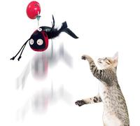 Mimoqk Cat Stimulating Toy - Interactive Plush Toy with Sound for Feline Awakening | Retractable Rope Touch Activation Indoor Games Accessory for Kitten Activity Anti-Boredom