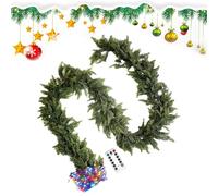 Mimoqk Christmas Garland - 2.7m Cedar Foliage | Green Cedar Garland Christmas Decorations - For Indoor Outdoor Party Holiday Front Door Wall