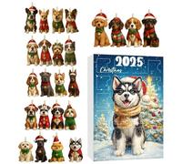 Mimoqk Christmas Pendant | 2D Flat Reusable Seasonal, Countdown Calendar 24 Days Ornaments Dog Theme | For Family Friends Adults Animal Lovers Tree