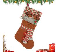 Mimoqk Christmas Stocking | 47 cm Festive Stocking with 3D Pattern, Reusable Christmas Party Bags for Sweets, Small Toys, Fireplace Coat Decoration and, C, Se référer au descriptif