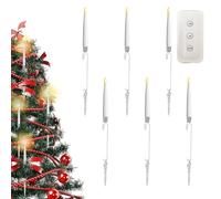 Mimoqk Christmas Tree Candles with Remote - Christmas Decor,Icicle Flying Birds Elk LED Taper Candle with Remote Timer - for Tree Fireplace Window Table Wedding Party Indoor