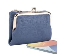 Mimoqk Coin Purse, PU Leather Wallet - Women's Coin Purse with Zipper and Card Slots | for Party, Birthday, Mom, Money, Jewellery, Cards, Blue, Se référer au descriptif, Refer to description