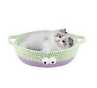 Mimoqk Cotton Rope Cat Beds, Woven Cotton Cat Bed - Woven Cat Bed Basket for Pets, Washable Nest Beds for Small Dogs, Hammock for Cats, Single Basket