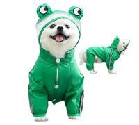Mimoqk Cute Dog Raincoat Waterproof Frog Dog Raincoat | Puppy Rain Coat with Hood | Transparent Hooded Rain Jacket for Dogs, Breathable Poncho with Hood