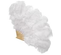 Mimoqk Dance Fans, 13 Folding Branches Craft Accessories - Clap Fans for Dance - Party Wedding Festival Theater Scene Burlesque Photography Church