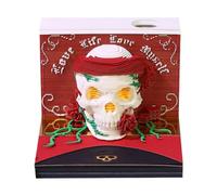 Mimoqk Detachable Pages Calendar, Memo Pad 3D Calendar Planner Skull Halloween - Schedule Planning Supplies, Desk Decoration for Table Shelving Room