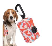 Mimoqk Dog Poop Bag Holder, 9x5.5x4.5cm, Pet Waste Bag Dispenser, Poop Bag Holder with Carabiner, Convenient Travel and Walking Accessory, Outdoor Use, Orange/Purple