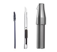 Mimoqk Eyebrow Pencil Sharpener - Manual Cosmetic Tool | Lip Pencil Sharpener With Eyebrow Brush And Cutter - For Women And Beginners In Beauty Art