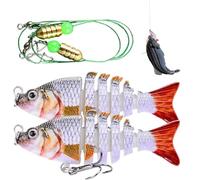 Mimoqk Fishing Lures - Two Piece Soft Segmented Lure Set | Fishing Lures for Zander, Trout, Salmon, Catfish, Saltwater and Water