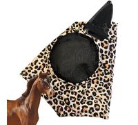 Mimoqk Fly Cover For Horses,Leopard Print Pattern Equestrian Supplies - Breathable Anti-fly Cover Horse Care Product Face Protection For Horse, Comfortable For Outdoor Riding