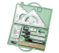 Mimoqk Geometry Set for Students, Compass Set | 16x Math Geometry Kit, Tool Writing with Storage Box, Drawing Supplies for Engineers