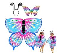 Mimoqk Girls Butterfly Costume - With Cape, Headband And Masque,Kids Butterfly Cape,for Carnivals Stage Performance Fancy Party Halloween Cosplay Photography Role Play