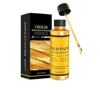 Mimoqk Gold Craft Paint, Water Bold Acrylic, Silvery Frame Coating, Handmade Art Finish Paint, for Wood Metal Clay Ceramic Canvas Furniture Frames Artists Crafters Restoration Projects 60g