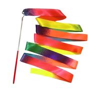 Mimoqk Gymnastics Ribbon - Gradient Color Dance Accessories for Training, Artistic Sticks for Dancing Ribbon - for Preschool Holiday Colony Club Birthday Party Shows