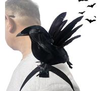 Mimoqk Halloween Realistic Raven Figurine | Decorative Accessory with Elastic Band for Garden Tree Outdoor Graves Cosplay Shoulder Haunted House Decorations