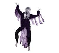 Mimoqk Halloween Zombie Prop, Animated Climbing Undead Decor, Life Size Creepy Decoration, Interactive Realistic Hanging Figure, Spooky Scene Accent for Porch Wall Window Party 62.99 Inches